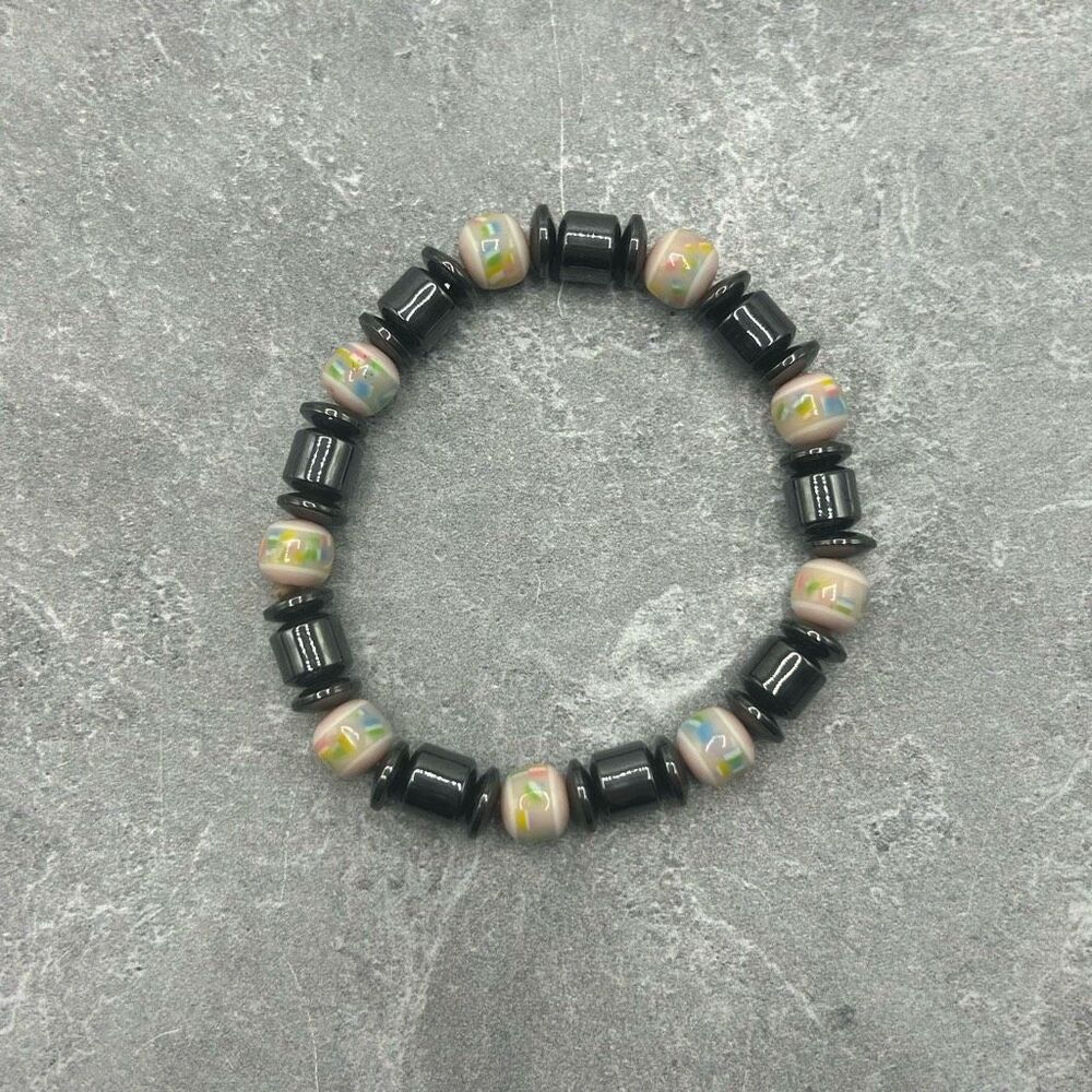 New Black Therapeutic Magnetic Bracelet Drum Beads Buddha Religious Mens Womens